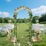 Arco de Jardín de Metal de 84 Pulgadas de Alto con Puerta