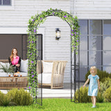 Arco de Jardín de Metal de 84 Pulgadas de Alto con Puerta