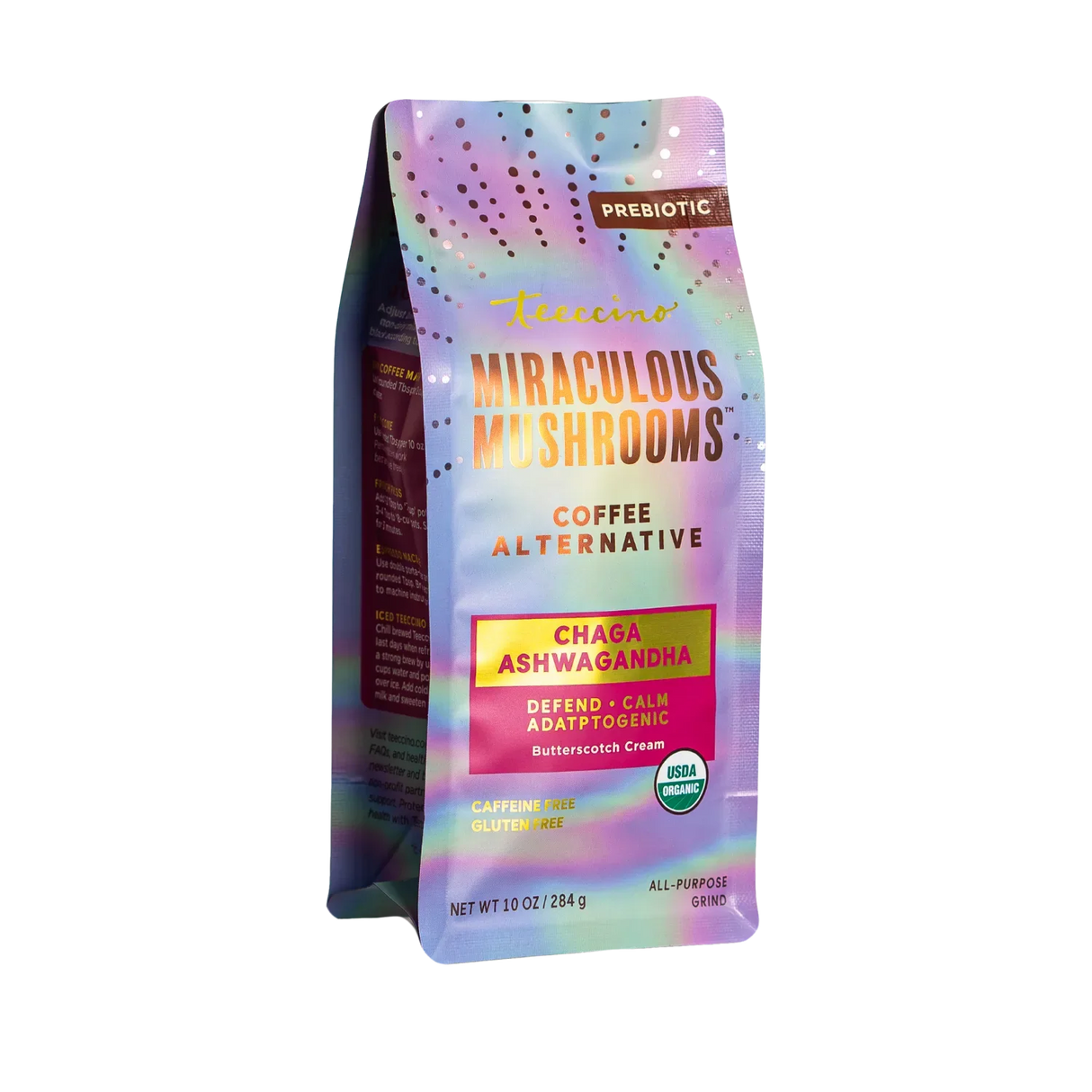 Café herbal con champiñones Chaga, Ashwagandha y crema Butterscotch