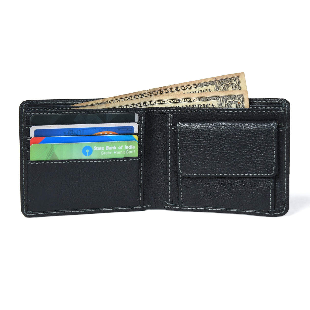 Billetera clásica de cuero negro