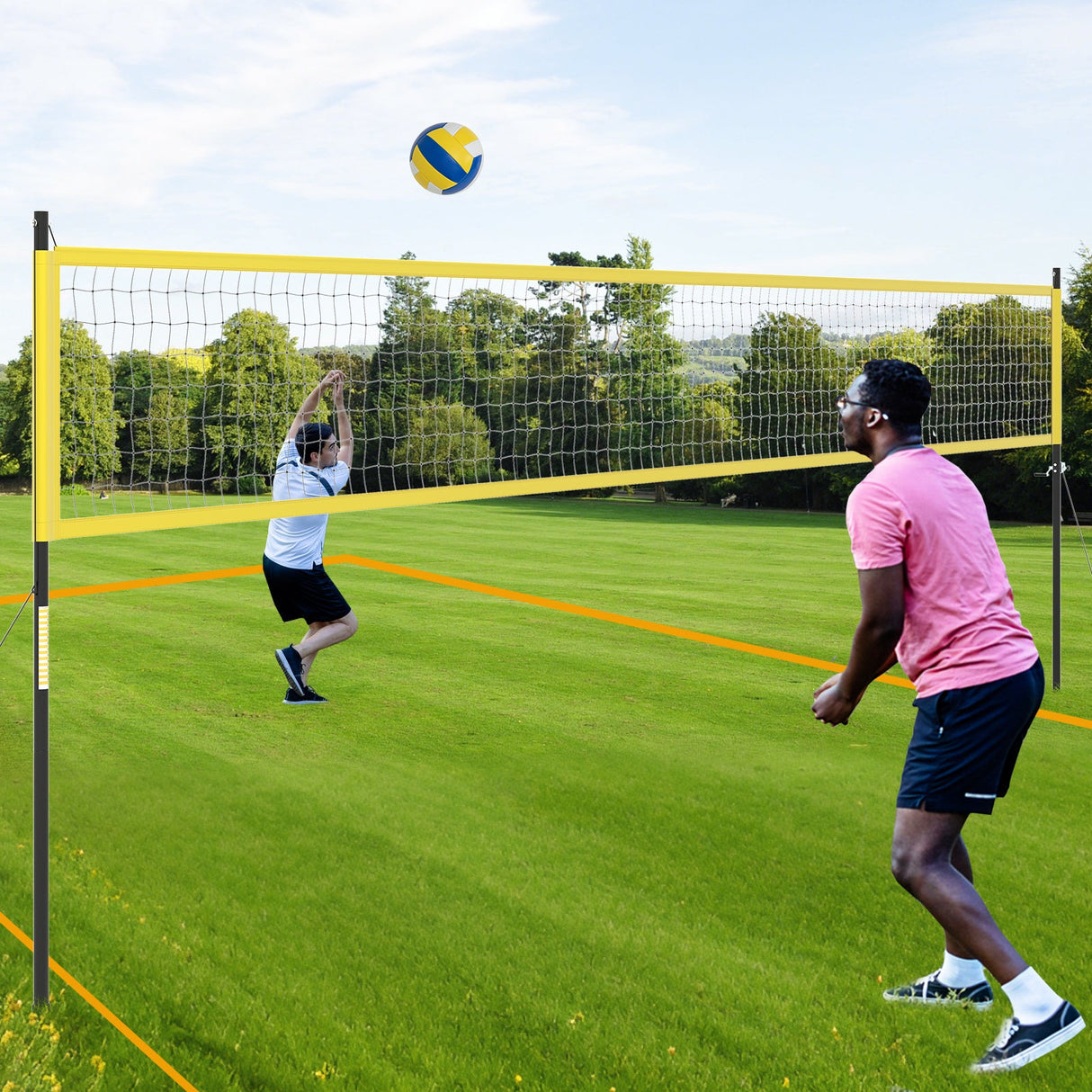 Juego de red de voleibol portátil para exteriores Sistema de red de voleibol de servicio pesado