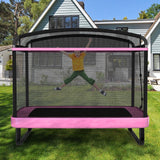 Trampolín Infantil de 6 pies con Columpio y Barra Horizontal, Pequeño Trampolín Rectangular