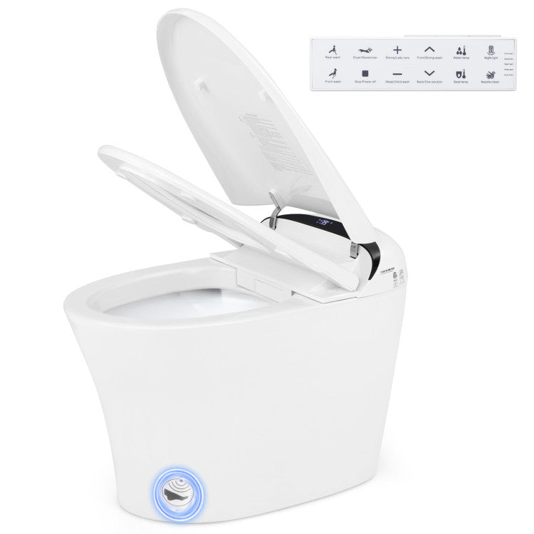 Juego de baño moderno de 5 piezas: mueble sobre inodoro + bidé inteligente + lavabo ovalado + mueble de suelo + secadora de ropa