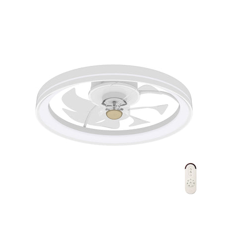 Ventilador de techo de 19 pulgadas de perfil bajo para montaje empotrado con LED regulable de 3000-6500 K - Blanco