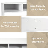 Mesa flotante de ordenador de pared con estante de almacenamiento - Blanco