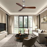 52 Inch Modern Ceiling Fan Indoor Outdoor Brushed Nickel Finish with Remote