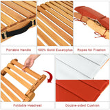 Tumbona plegable para patio con asiento acolchado de doble cara