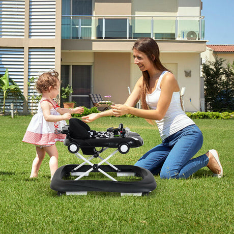 Andador plegable 2 en 1 para bebé con reproductor de música y luces