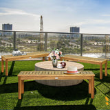 Banco de comedor de madera de acacia para exterior de 52 pulgadas