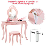 Juego de mesa de tocador de maquillaje de princesa para niños con espejo
