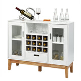 Mueble de almacenamiento de vino de madera Aparador Consola Buffet Servidor - Blanco