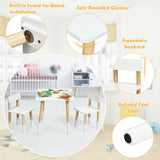 Kids Wooden Table and 2 Chairs Set-White