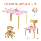 Juego de mesa y 2 sillas de madera de 3 piezas para niños