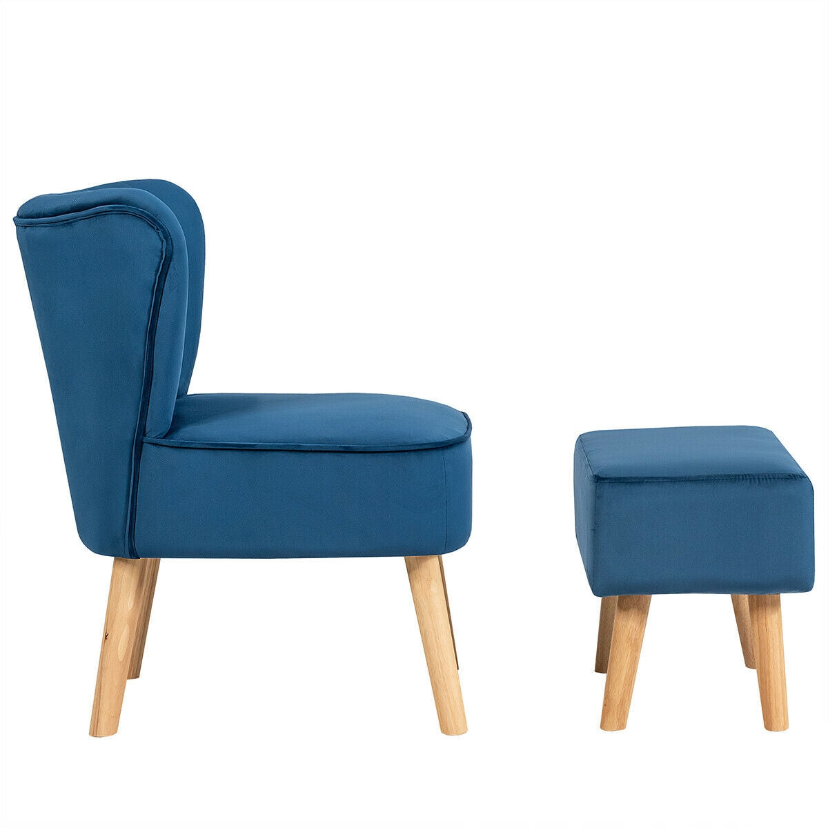 Juego de otomana y sillón auxiliar moderno con reposapiés