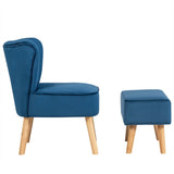 Juego de otomana y sillón auxiliar moderno con reposapiés