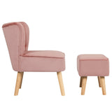 Juego de otomana y sillón auxiliar moderno con reposapiés