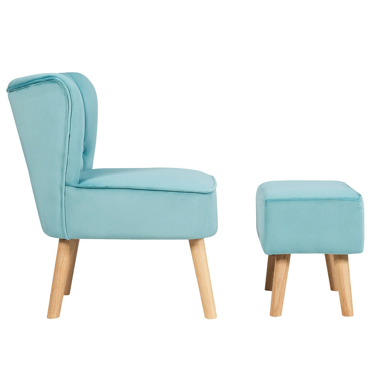 Juego de otomana y sillón auxiliar moderno con reposapiés