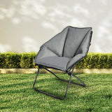 Silla de camping de ocio plegable de gran tamaño con estructura de hierro resistente