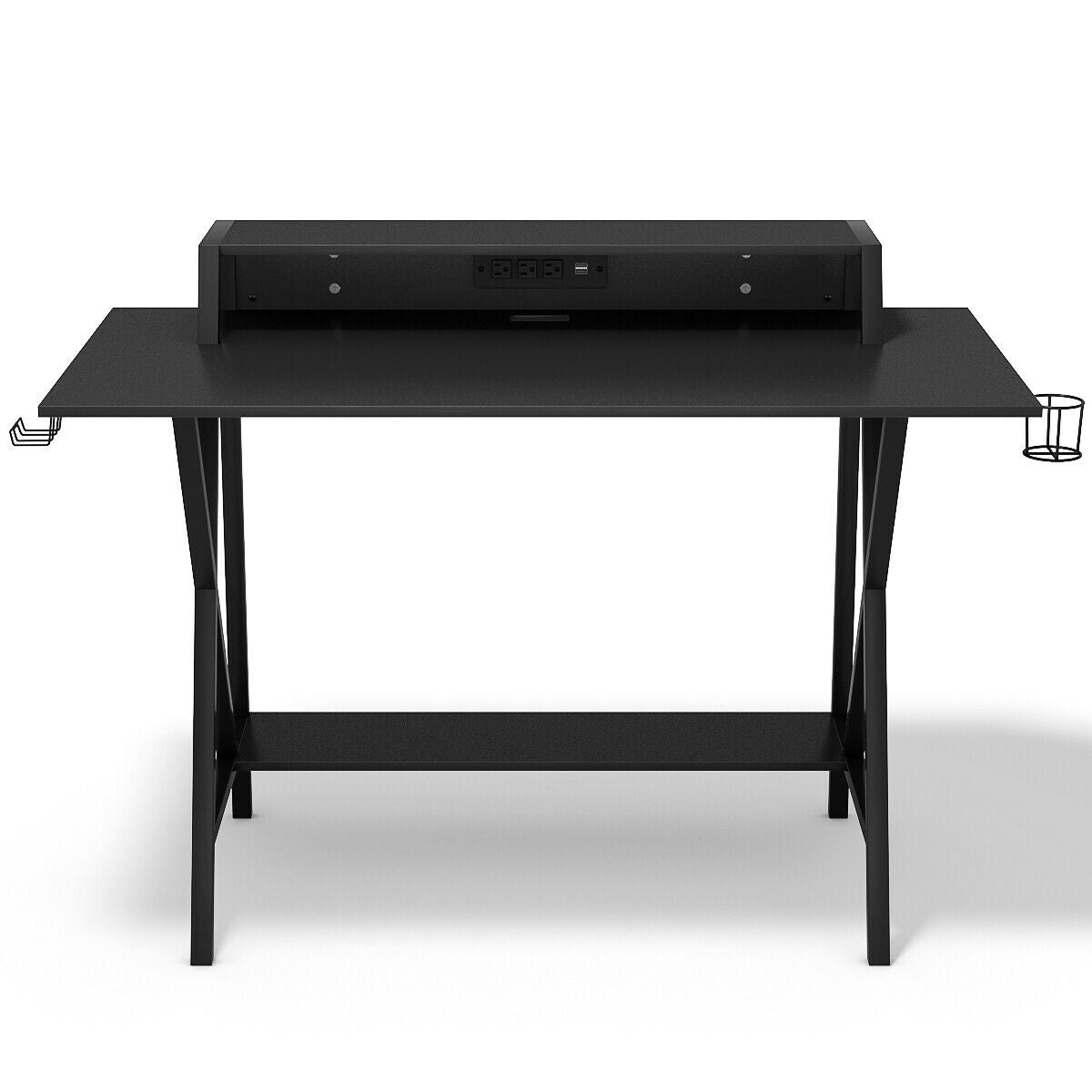 Escritorio gaming profesional todo en uno con soporte para vasos y auriculares