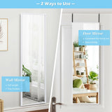 Full Length Metal Door Mirror with Adjustable Hook