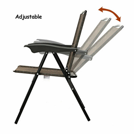 2 sillas reclinables plegables con reposabrazos lisos y respaldo ajustable para patio