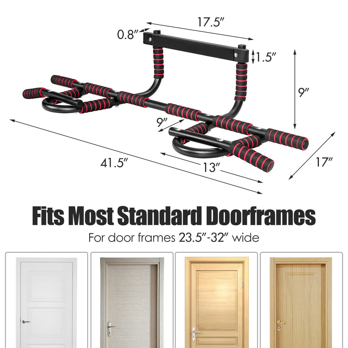 Barra de dominadas multiusos para puerta