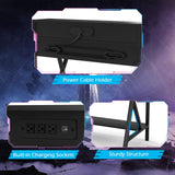 Escritorio gaming profesional todo en uno con soporte para vasos y auriculares