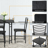 Juego de comedor rectangular de madera de 5 piezas