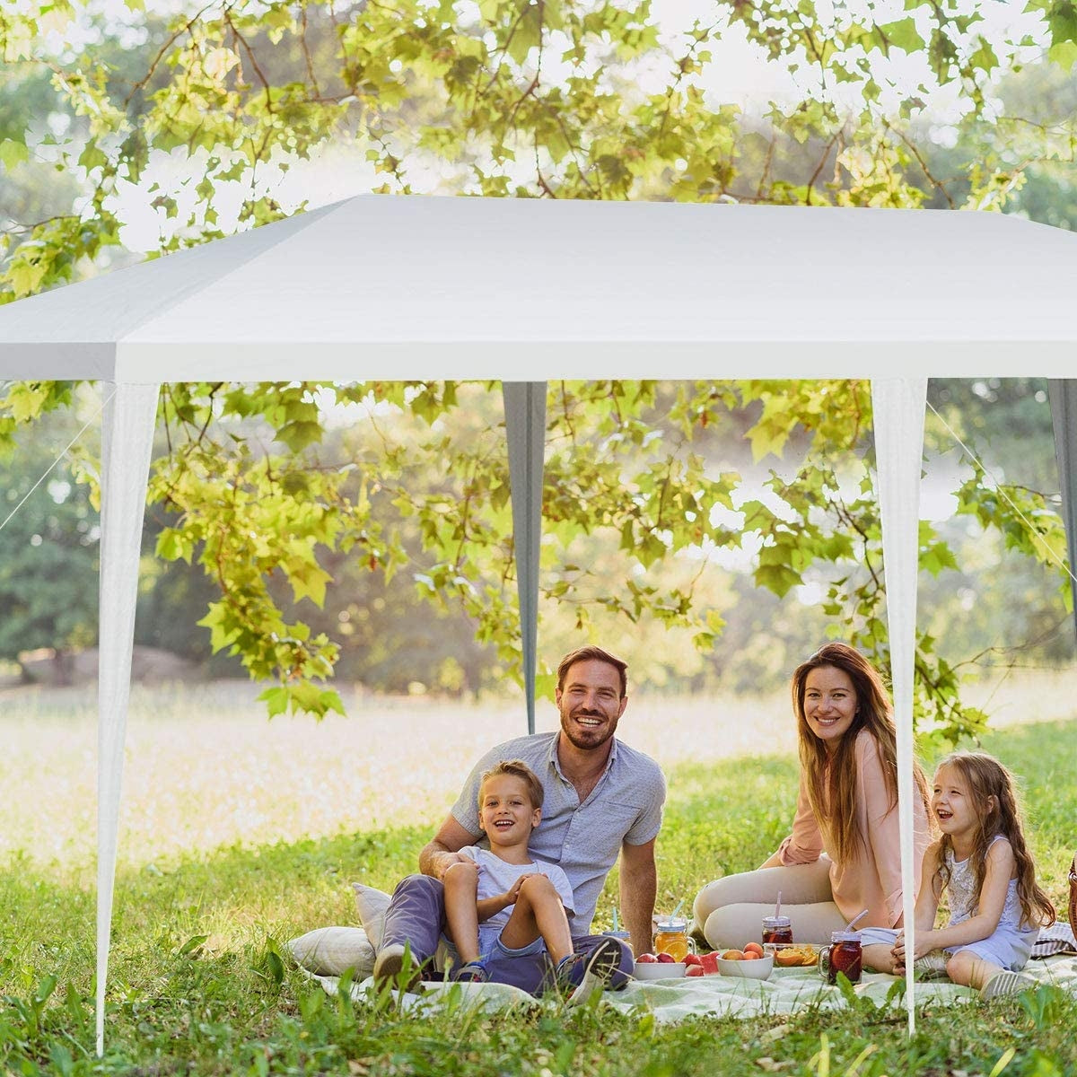 Carpa de toldo impermeable de 10 x 20 pies con estacas y cuerdas de viento