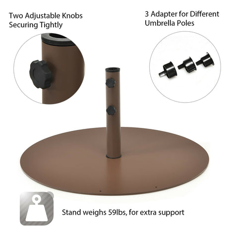 Base de sombrilla de acero para exteriores de 29.5 pulgadas para patio trasero y piscina