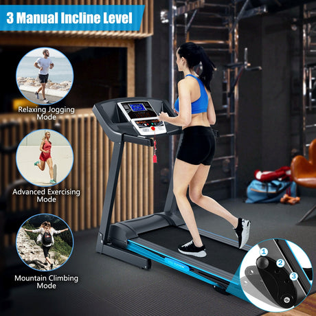 Máquina de cinta de correr eléctrica plegable motorizada de 2.25 HP con pantalla LCD