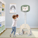 Juego deportivo 3 en 1 de baloncesto ajustable para niños
