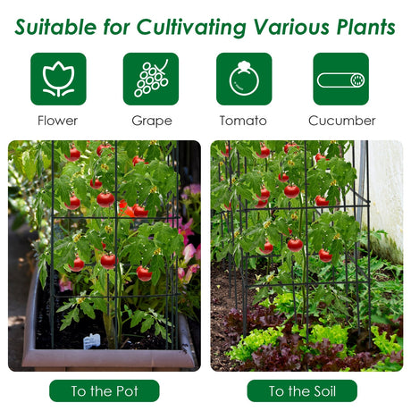 4 Pack Enrejado de Jardín para Plantas Trepadoras para Flores y Verduras