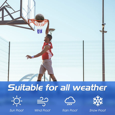Aro de baloncesto de repuesto de 18 pulgadas con red para todo tipo de clima