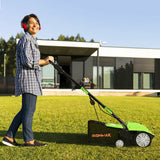 Escarificador eléctrico de 13 pulgadas y 12 amperios con bolsa recolectora y cuchillas extraíbles