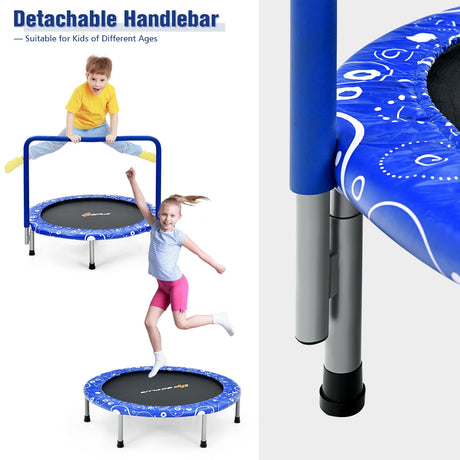 Mini trampolín para niños de 36 pulgadas con barandilla totalmente cubierta