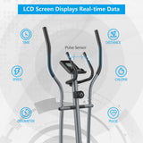 Bicicleta elíptica magnética con monitor LCD y sensor de pulso