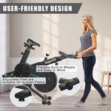 Bicicleta estática magnética con asiento y manillar ajustables
