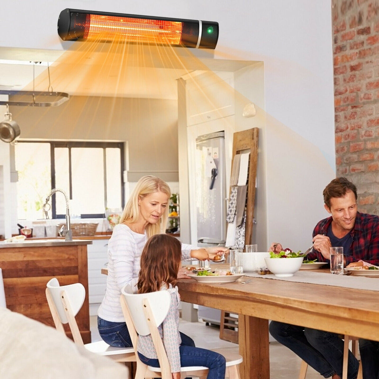 Calentador de patio eléctrico para exteriores de 1500 W con control remoto