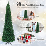 PVC Artificial Slim Pencil Christmas Tree