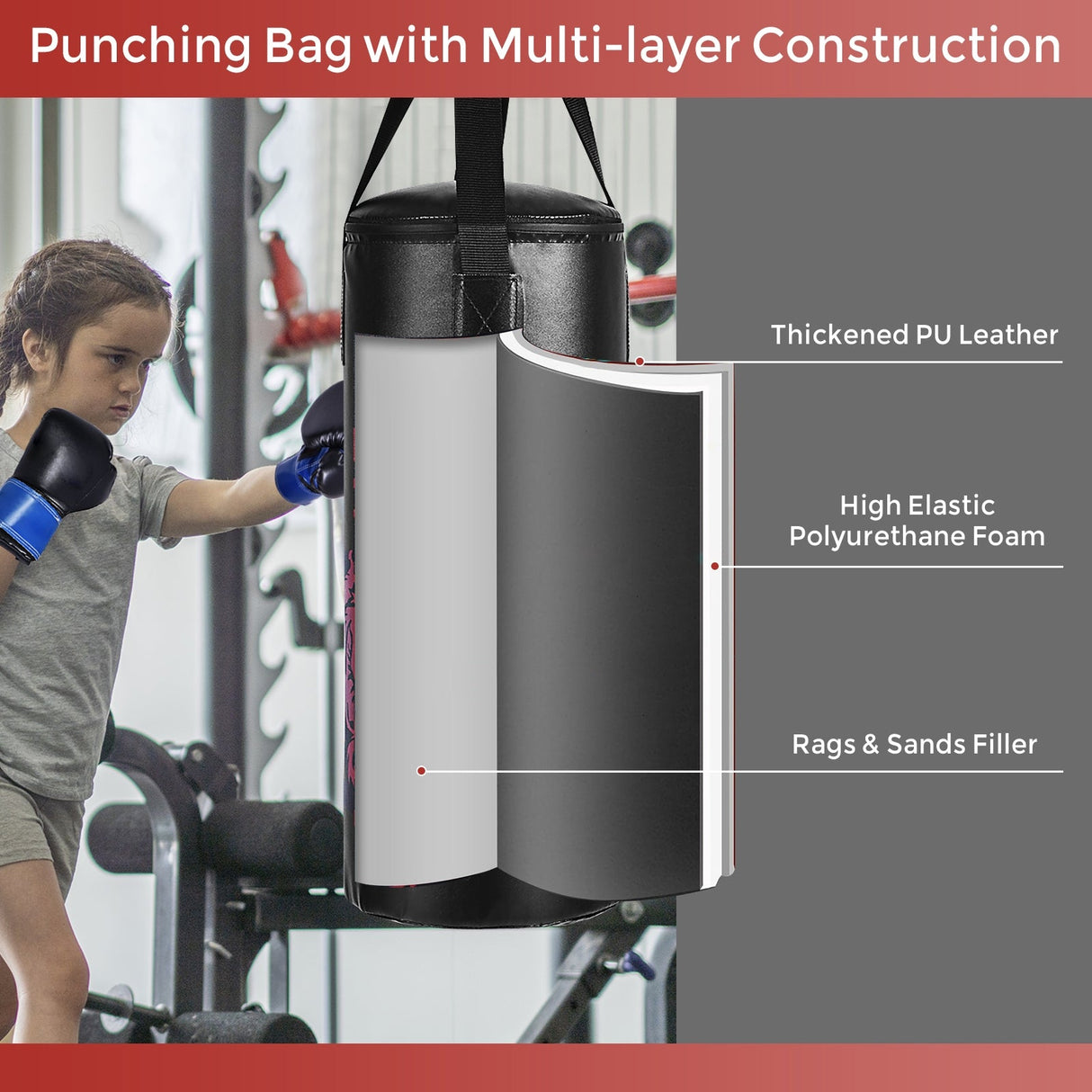 Set de Boxeo con Cuerda para Saltar y Guantes para Niños de 2 Pies