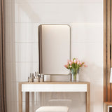 Espejo de pared rectangular con marco metálico de 32 x 20 pulgadas