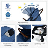 2-in-1 Convertible Aluminum Baby Stroller with Adjustable Canopy