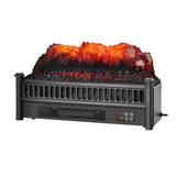 Calefactor de leña eléctrico de 1400 W con brillo de llama ajustable - Negro