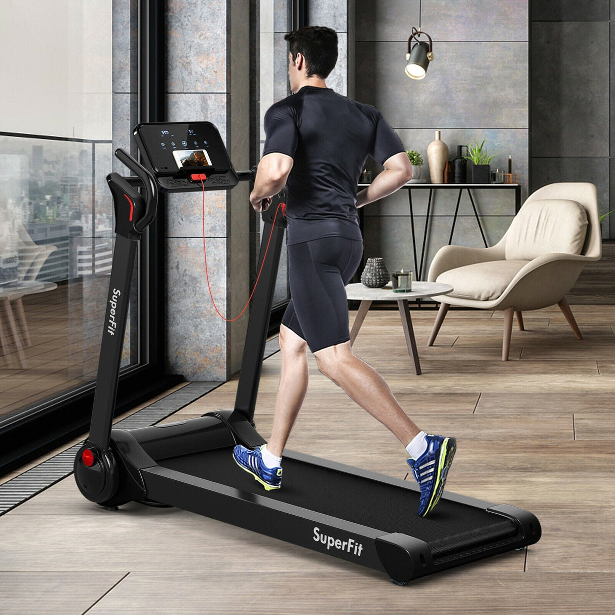 Máquina de correr eléctrica plegable de 2.25 HP con motor y pantalla LED
