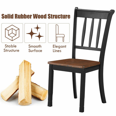 2 sillas de comedor de madera maciza Whitesburg con respaldo de huso