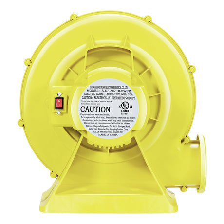 Ventilador y bomba de aire de 350 vatios y 0.5 HP para casa de rebote inflable y castillo hinchable - Amarillo