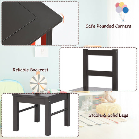 Juego de mesa de actividades 2 en 1 para niños y 2 sillas con mesa de bloques de construcción con almacenamiento