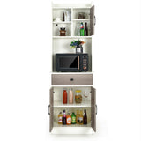 Alacena de cocina de 3 puertas y 71 pulgadas con despensa, bufé, almacenamiento y estante ajustable