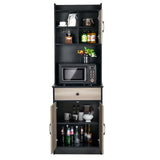 Alacena de cocina de 3 puertas y 71 pulgadas con despensa, bufé, almacenamiento y estante ajustable